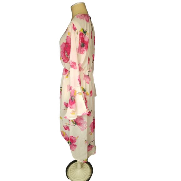 Thread Story Floral Sheer Hi-Low Hem Coverup Beach Pool Summer NWT Size Small - Picture 3 of 4